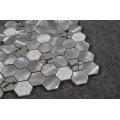 Hot Sale Japanese Style Hexagon Marble Stone Mix Metallic Mosaic